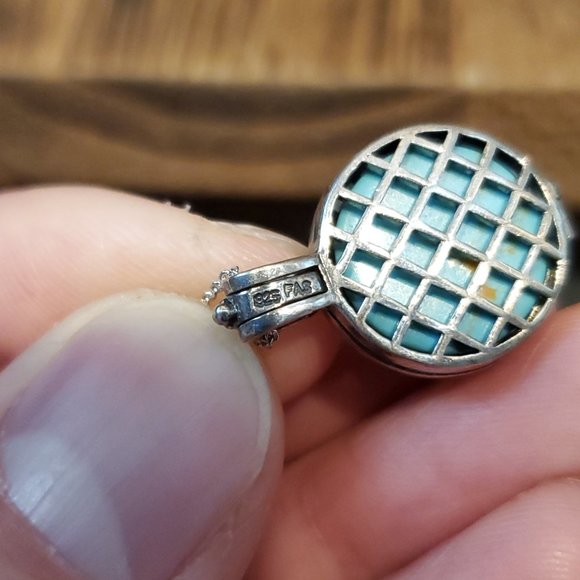 18 Inch 925 Sterling Silver Changeable Stones Marcasite Pendant Necklace - Picture 4 of 8